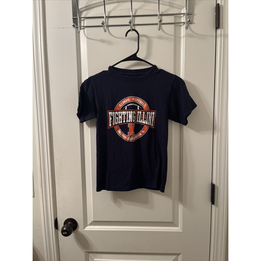 Pro Edge Boys 6/7 Graphic T-Shirt Size Illinois Football Fighting Illini Blue